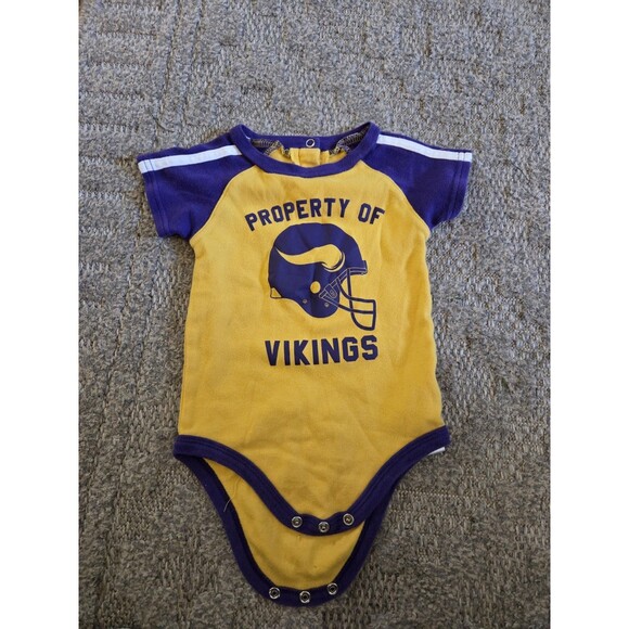 Infant/Baby Minnesota Vikings 3/6 Months Creeper One-Piece (Yellow) NFL Team App - Picture 1 of 3